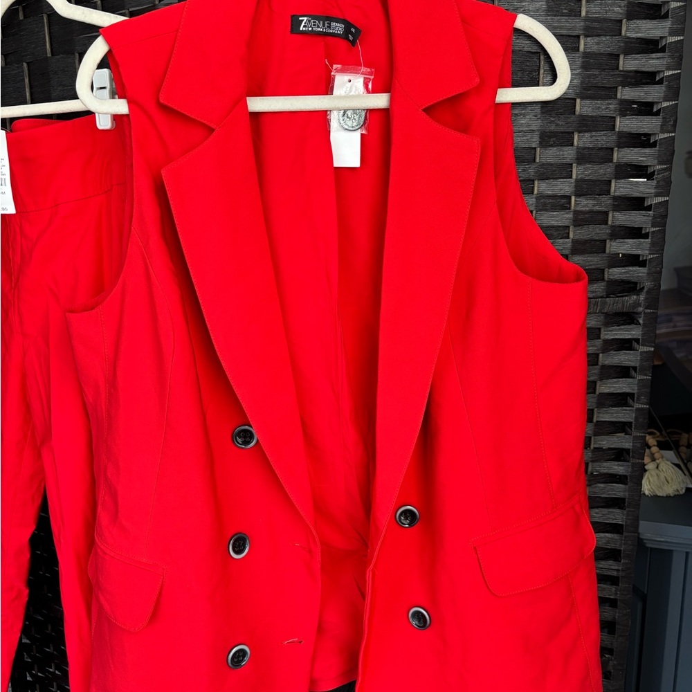 New York and Company  Bold Red Sleeveless Blazer